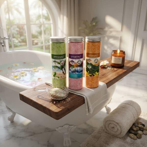 Bath Salts Set - Epsom Salt - Himalayan Pink Salt