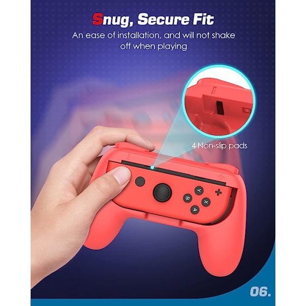 2-Pack Controller MoKo Grip för Switch/Switch OLED-modell (2021)/