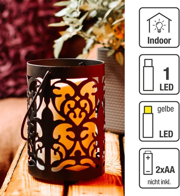 Metalllykta med LED-ljus