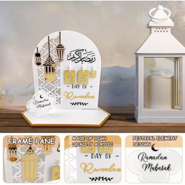 Ramadan Calendar, Eid Mubarak Decoration DIY Ramadan Calendar, Acrylic Plastic Calendar Card, Islamic