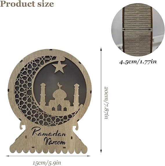Ramazan Decor Ramadan Decoration Lantern 3D Moon and Stars Eid Mubarak Ramadan