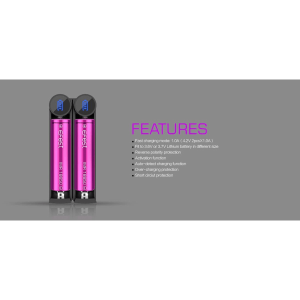 K2 USB Li-Ion batteriladdare för 2 batterier