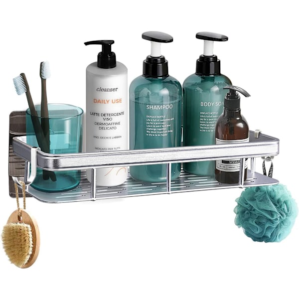 Shower shelf without drilling - Soap for shower with 2 hooks - Stainless items for bathroom, Kitchen