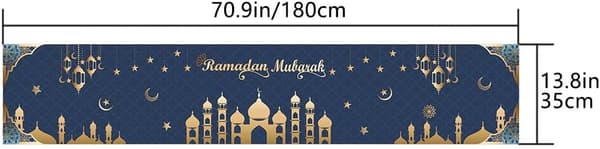 Ramadan Mubarak Table Runner Table Decorations - Ramadan Mosque Lantern Islamic 35x180cm