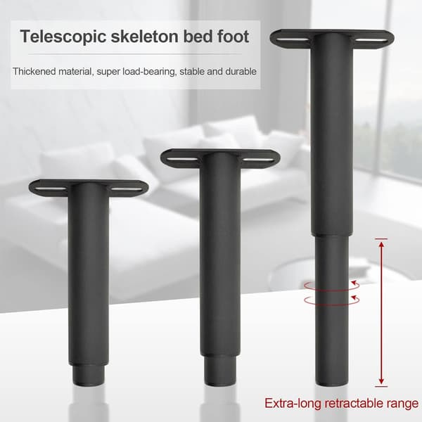 2 x Universal Bed Frame Legs, 18-23cm, Folding Legs, Cabinet Legs with Screwdriver, Cylindrical Threaded,