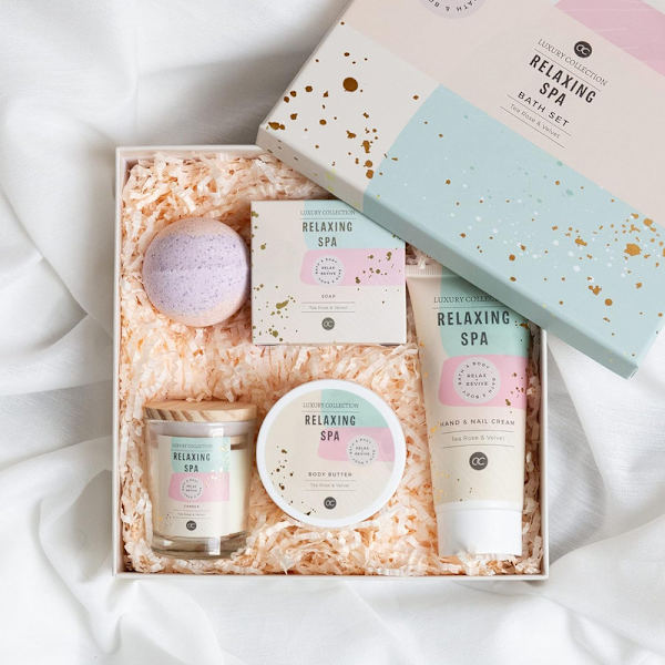 bad- och set RELAXING SPA i vacker presentförpackning, 5st