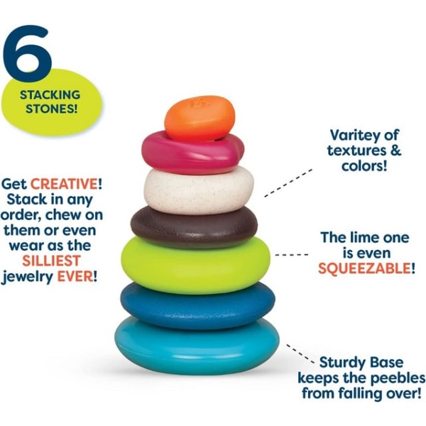 Stack Tower - motoriska leksaker för stapling och sortering av pedagogiska leksaker (7 delar)