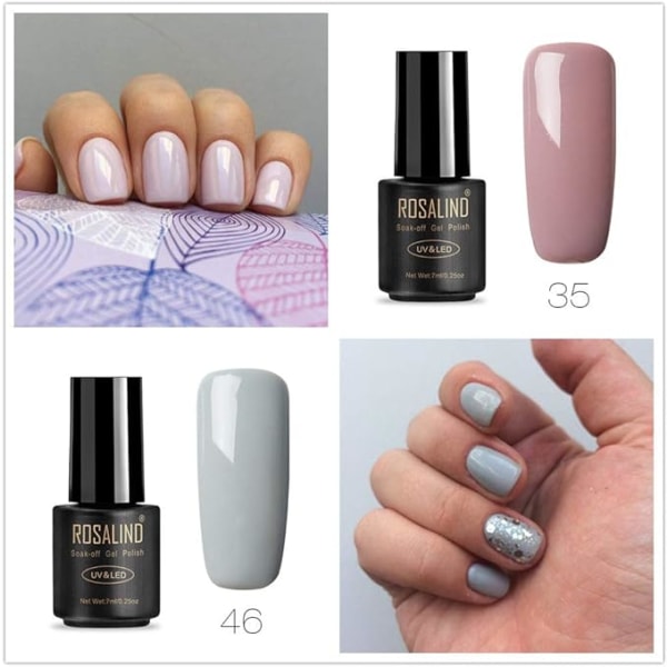 Gel nagellack UV set shellac rosa färg gnistrande nagelkonst borttagning gel nagelnagellack set 6 x 7 ml