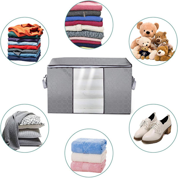 5 Pieces Clothing Organizer Boxes, Closet Storage Box, 60L x 42W x 36H