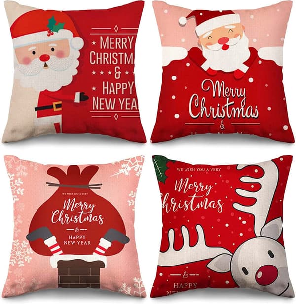 4 Pieces Pillowcase Christmas,45X45Cm)