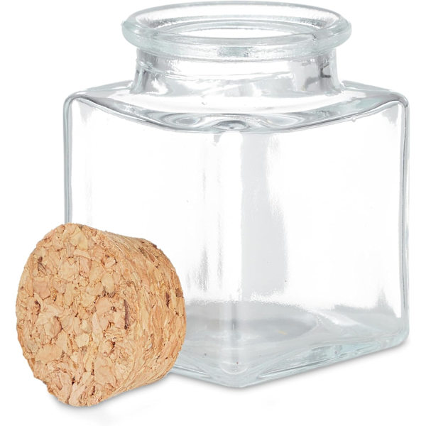 Kryddburkar, rektangulära, set om 12, 50 ml kryddförvaring, kryddburkar, set med bambulock