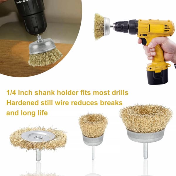 11Pcs Wire Brush Drill Machine Set