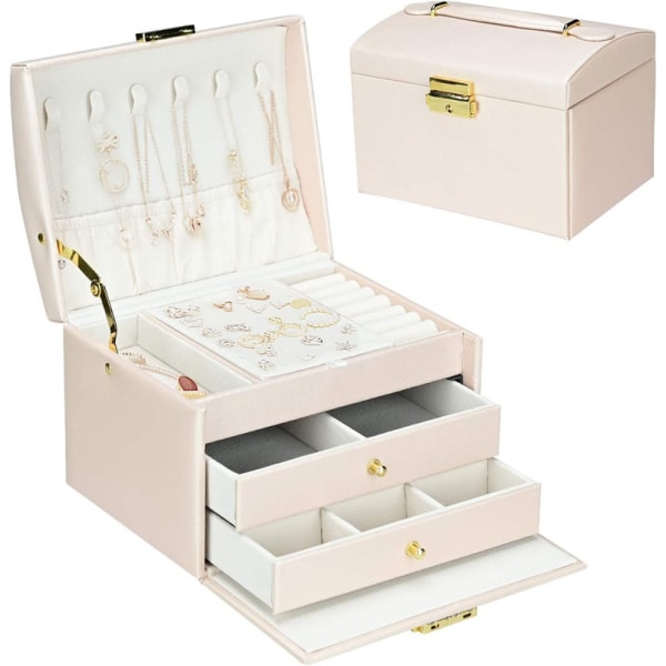 Jewelry Organizer for Women Leather Jewelry Box Case Storage