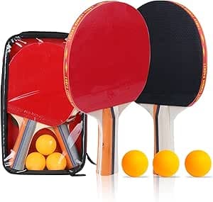 Table Tennis Racket Set, Professional Table Tennis Set, Including Sturdy Carry Bag