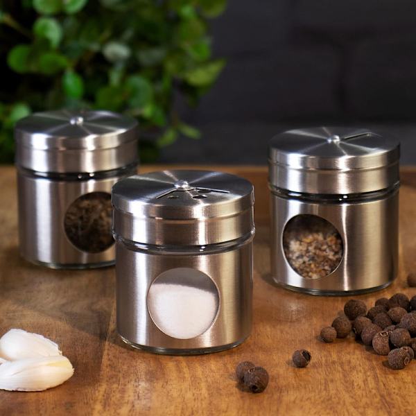 6-Piece Stainless Steel Spice Maker Set for Salt,
