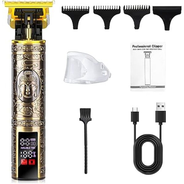 Professionell Hårklippar för Män, Skäggtrimmer för Män, Rakapparat, USB Laddningsbar Bärbar