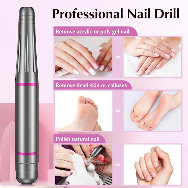 Electric nail files gray