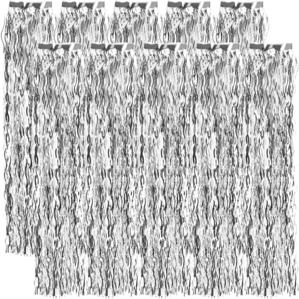 10x Glitter Wavy - Glitterkrans i Silverfärg