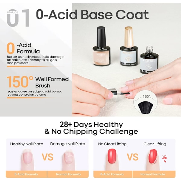 Topp- och baslack nagelprimer 10 ml x 3 gellack UV LED nagellack