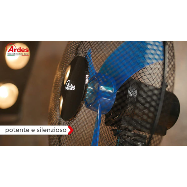 Floor Fan, Powerful, Quiet, 3 Wings, 40cm, Oscillating, with Adjustable Height and Tilt,