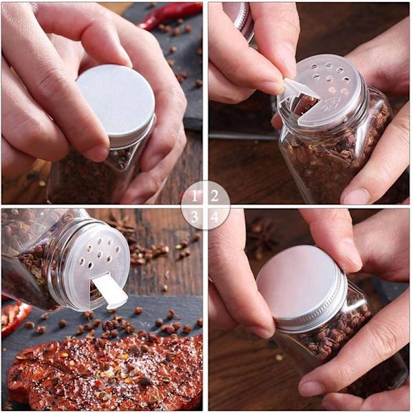 Square Spice Jars, 24 Pieces Spice Jars Set, Spice Container with Lid