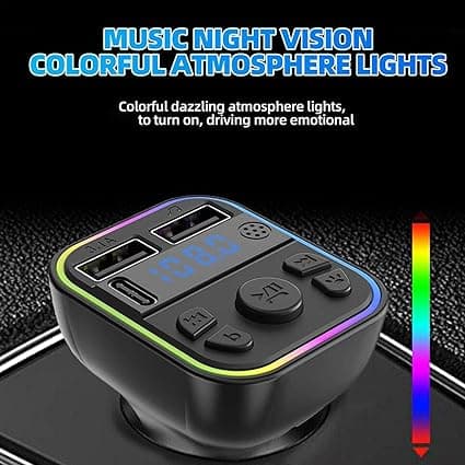 Wireless car adapter, Bluetooth car transmitter, wireless audio receiver, multifunctional design,