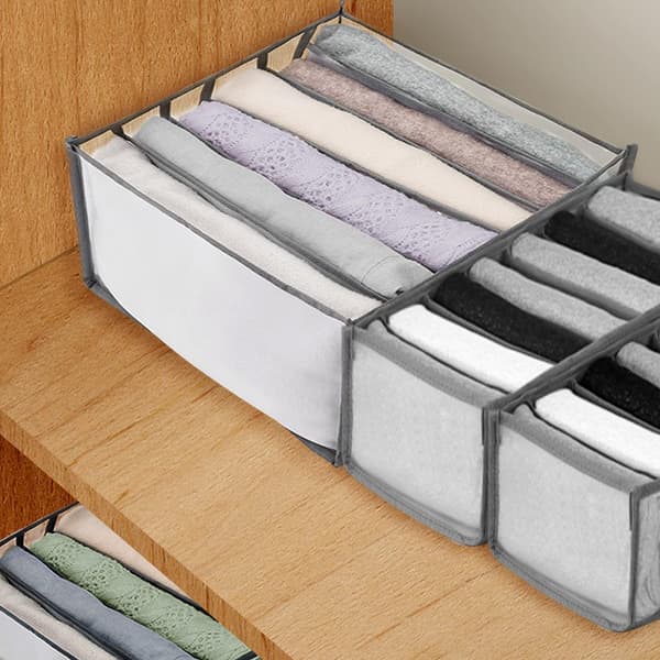 6 Pieces Mesh Clothes Storage Foldable Closet Organization System Storage Boxes