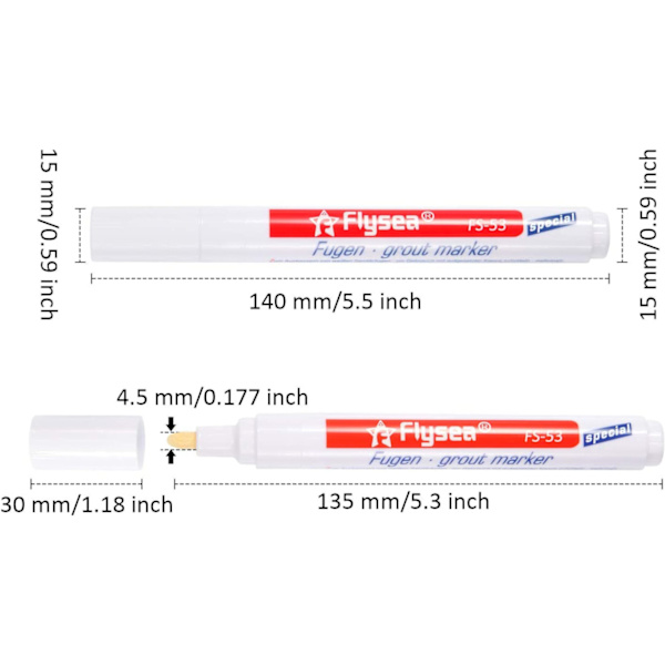 8 st Fogpenna Vit - Fräscha upp fogarna Vit