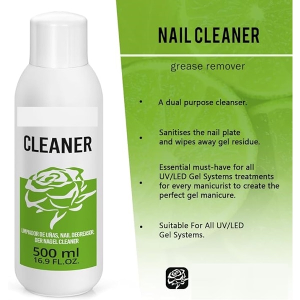 Cleaner 500ml - nagelavfettningsmedel - nagelavfettningsmedel för lack, geler,