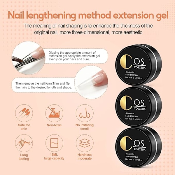 U V Nagellack 3 delar * 15ML U V Nagellack med Top Base Coat U V Borste Gel Nagellack Set