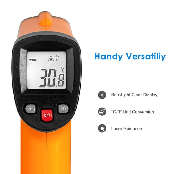 Digital Laser Infraröd Termometer Pyrometer (-50°C till 550°C) med LCD-belysning
