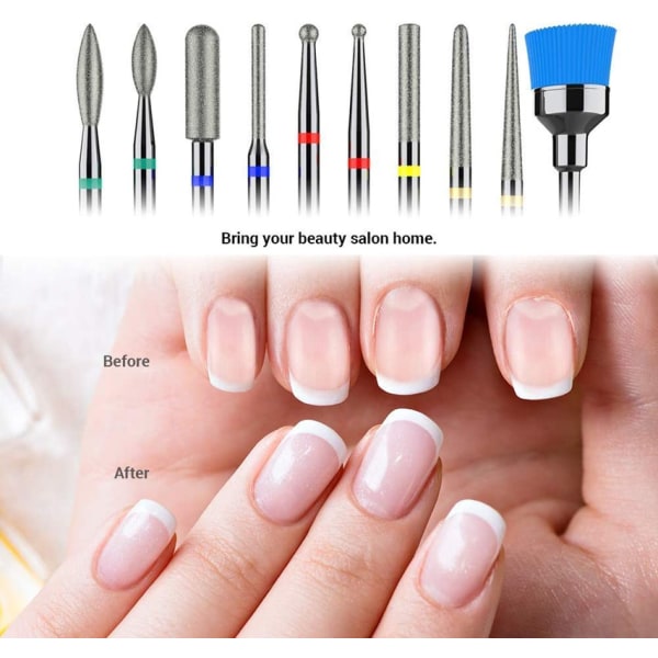 10 st diamantbitsset eller manikyr pedikyr set