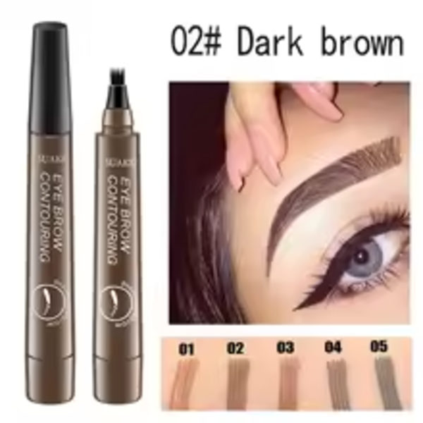 Eyebrow Pencil Eyebrow Brush Split Liquid Waterproof Long-Lasting Eyebrows Enhancer Pencil Eyebrow Shadow