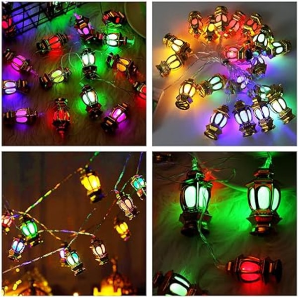 Ramadan String Light, Star and Moon Ramadan Lights for Indoor and Outdoor, Garden, Festival-A