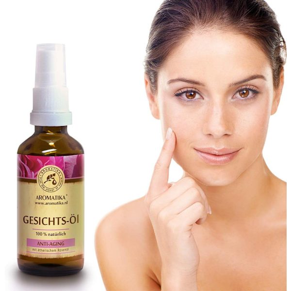 Ansiktsolja 50 ml - 100 % ren och naturlig - med druvkärnor - jojoba - ros