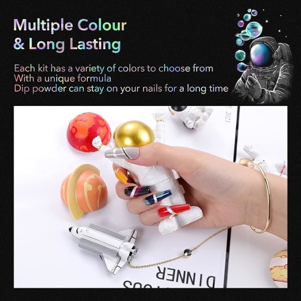 Set med doppningspulver för naglar, Aokitec 26Pcs startkit med doppningspulver för naglar 20 färger
