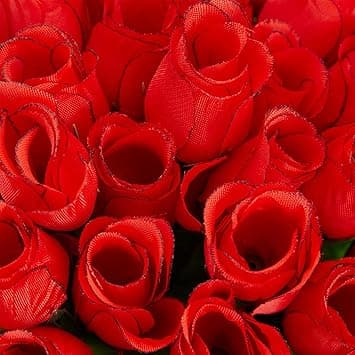 artificial red roses, artificial decorative flowers, 48 x with stems and foliage, H: 26 cm, red