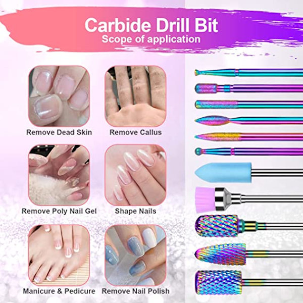 nagelbitssats, 11 delar elektriska nagelborrsats