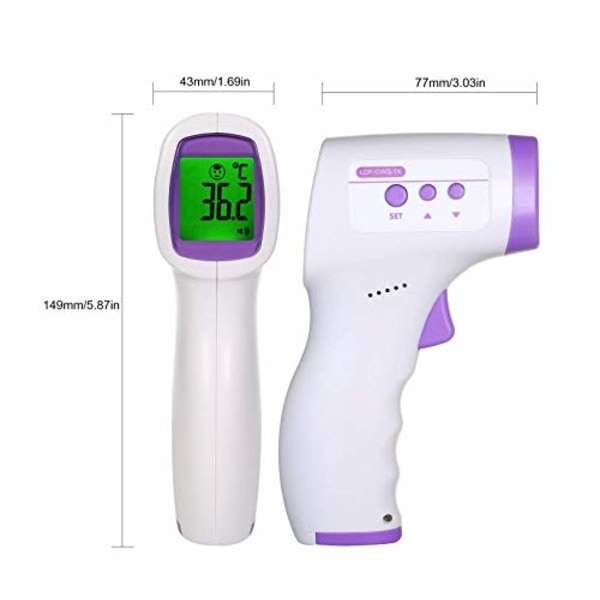 Febertermometer ytmätare infraröd kontaktlös för spädbarn, vuxna