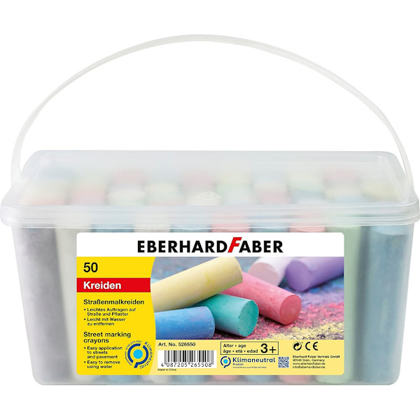Gatumålningskrita, Flerfärgad, Paket med 50
