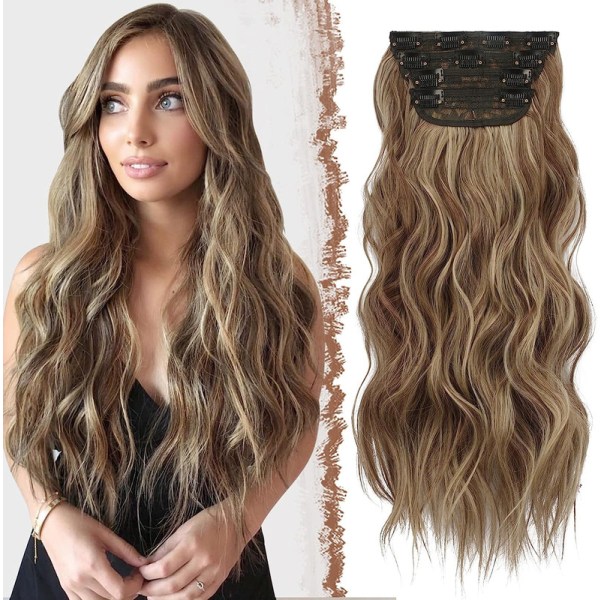 Clip in Hair Extensions 4st 50cm Long Wave Hair Extensions Cut Clip in Extensions
