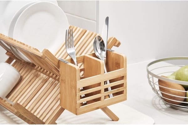 Cutlery Basket for Kitchen Counter, Cabinet or Dining Table, Small Bamboo Cutlery Box