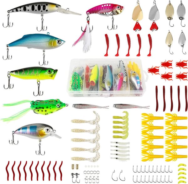 109st Fiskedragset med set inklusive Wobbler Spinnbaits