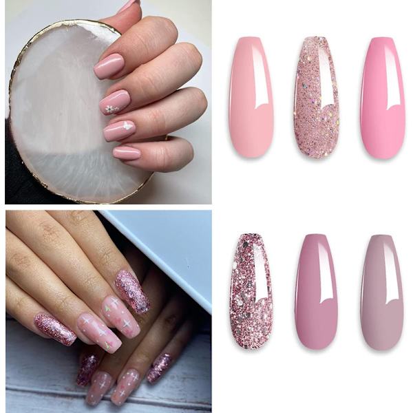 Nude Nail Polish mit Glitzer Nagel Farben Gel Pink Pink UV Shellac Nail Polish Set 10ml