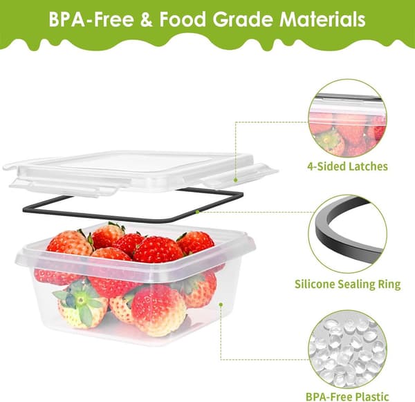 Food Storage Jars with Lids, 48 Piece Cup Jars Set (24 Containers + 24 Lids), Plastic Storage Jars