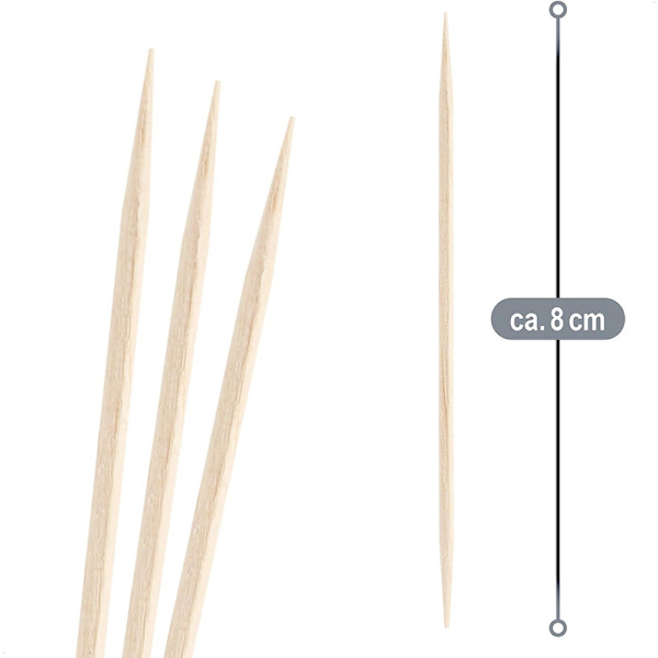 4000x Tandpetare-Tandpetare 8 cm -Träcocktail (4000 stycken/80 mm - Set8)