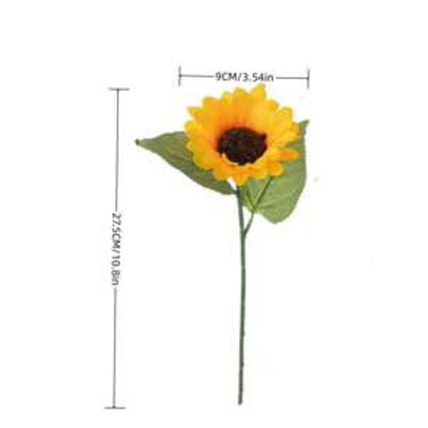 28 Grenar Konstgjorda Solrosor, 4 Buketter Långa Stjälkar Silkesblommor Konstgjorda