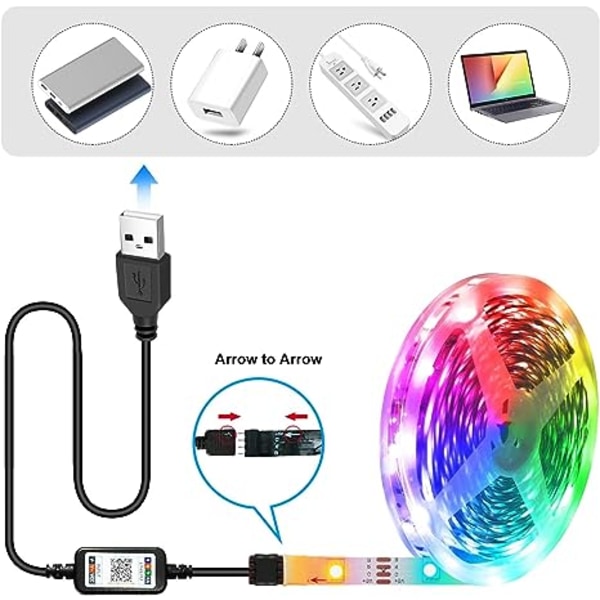 LED Strip 10M RGB LED Light String RGB 24 V med IR-fjärrkontroll app