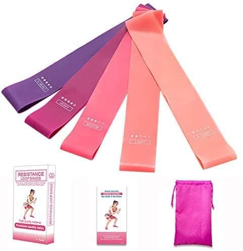 Träningsband för hemmaträning 5-pack Rosa