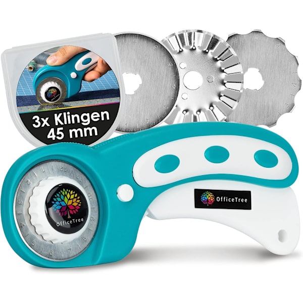 Roterande tygskärare - 3 blad - tygskärare Ø 45 mm -